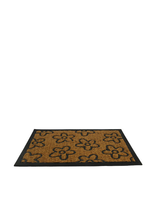 Viosarp Non-Slip Doormat Floral Brown 40x60cm