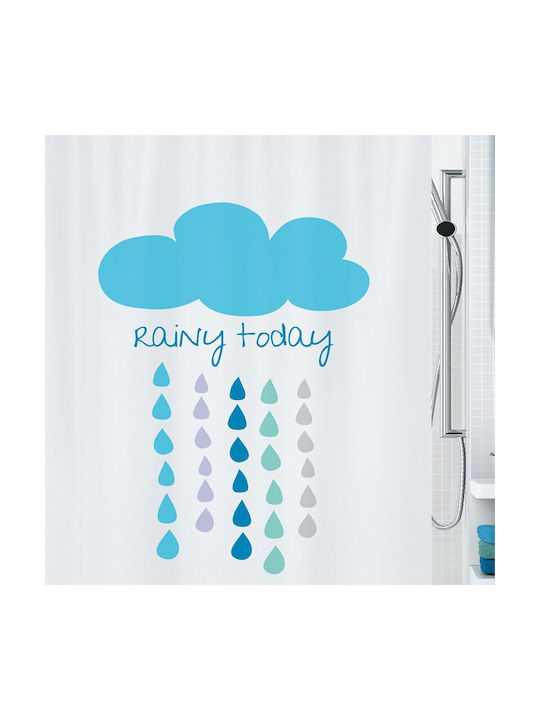 Spirella Cloud Fabric Shower Curtain 180x200cm Blue