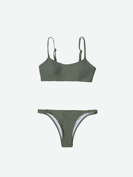 Bikini Set Sports Bra With Removable Padding Khaki