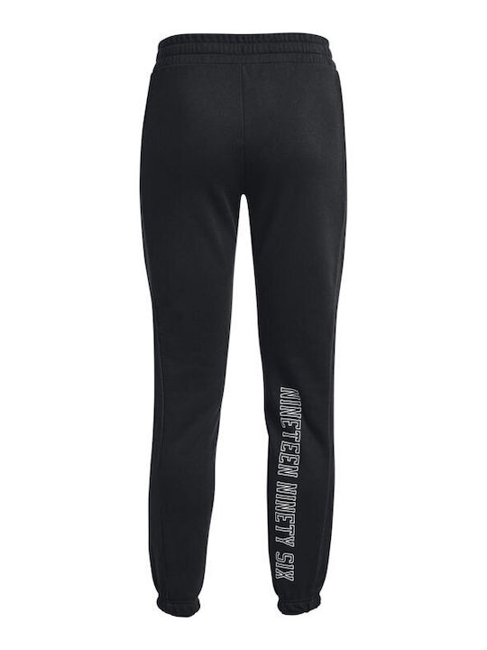 Ua Rival+ Παντελόνι Φόρμας με Λάστιχο Fleece Μαύρο