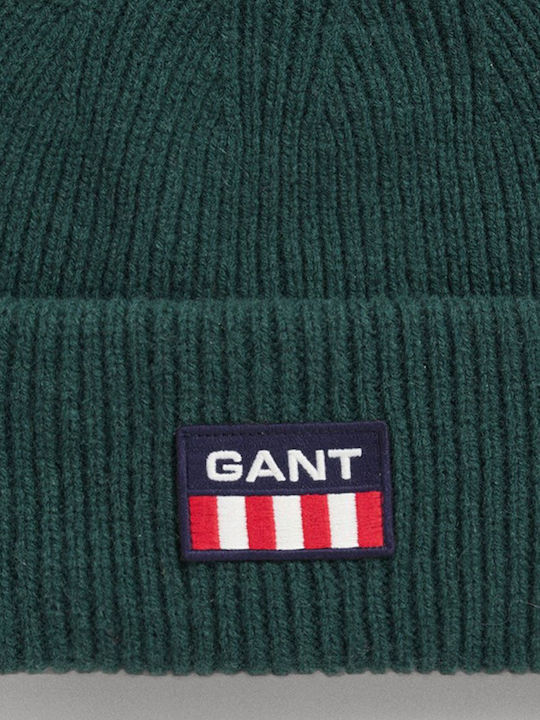 Gant Beanie Ανδρικός Σκούφος με Rib Πλέξη σε Πράσινο χρώμα