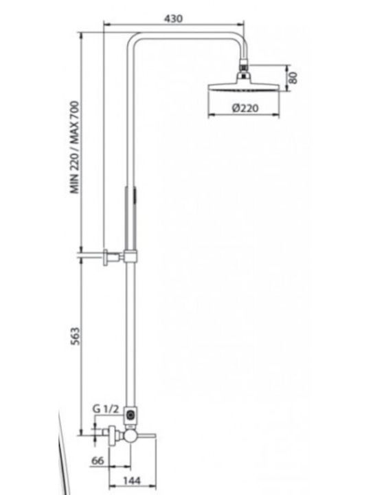 Teorema Lab Shower Column with Bronze Bathtub Mixer