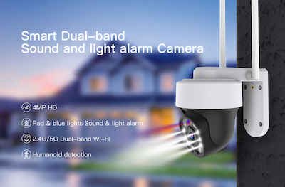 Vstarcam IP Cameră de Supraveghere Wi-Fi 4MP Full HD+ Rezistentă la apă cu Comunicare Bidirecțională și cu Lanternă 4mm