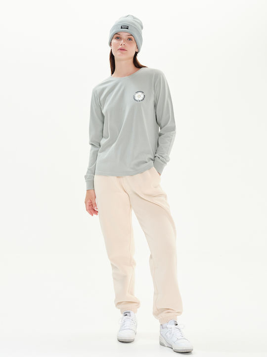 Believe In Yourself Women's Blouse Cotton Long Sleeve Mist