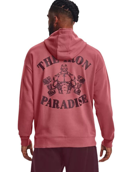 Project Rock Terry Sweatshirt with Hood Coral