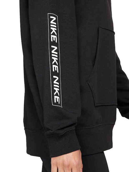 Dri-FIT Get Fit Long Women's Sweatshirt French Terry Hooded Black