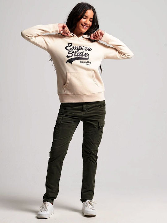 Vintage Logo Lang Damen Sweatshirt Kapuzen Rosa
