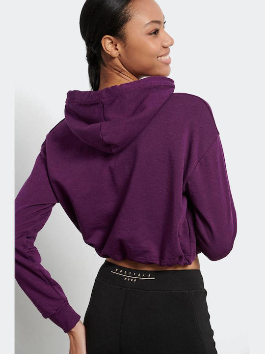 BodyTalk Women's Cropped Hooded Sweatshirt Purple
