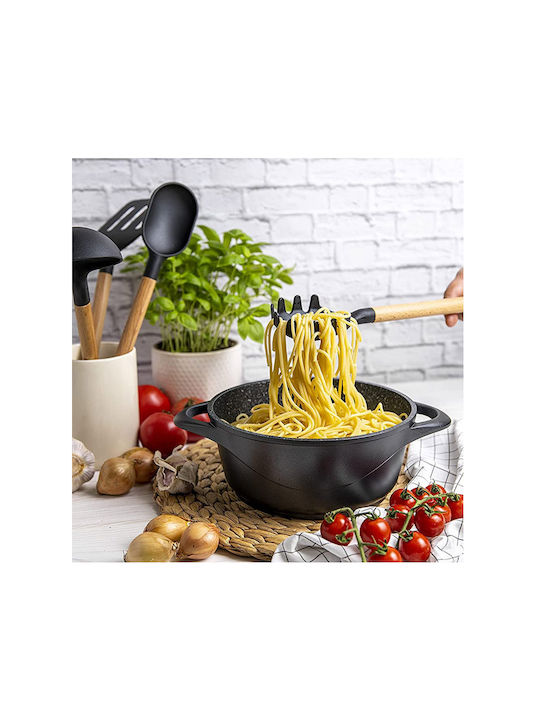 Smile Cookware Set of Aluminum with Non-stick Coating Black 10pcs