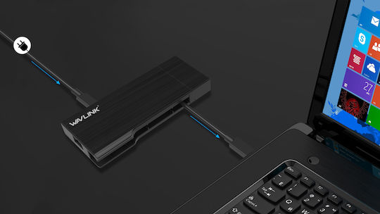Wavlink USB-C Docking Station με HDMI 4K PD Ethernet Μαύρο (WL-UHP3406)