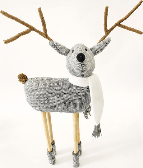 Aca Christmas Fabric Figure Deer Gray Height 45cm