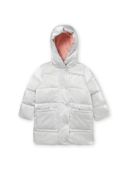 Dpam Kids Casual Jacket Long Hooded Silver