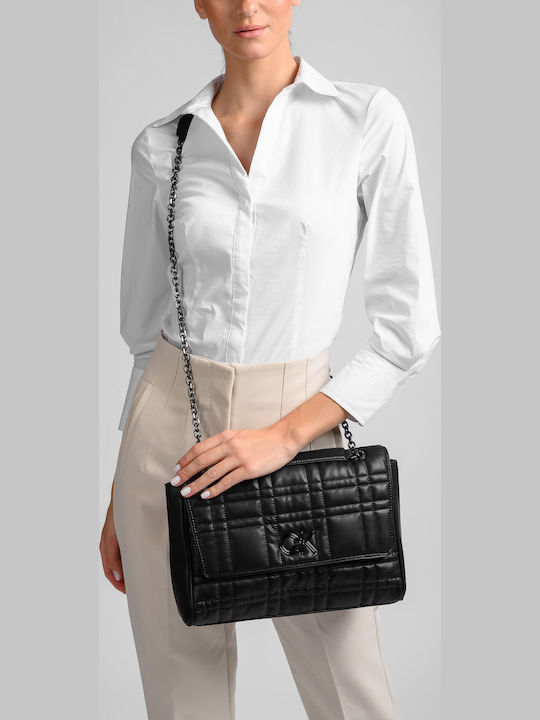 Re-Lock Quilt Damen Schultertasche Schwarz