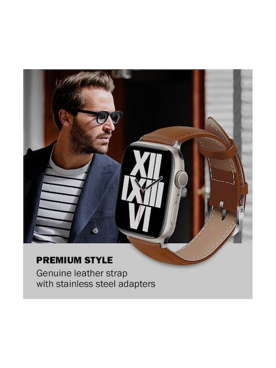 Crong Noble Band Strap Leather Mokka (Apple Watch 44/45/46mm/Ultra 49mm) CRG-44NOB-MKA