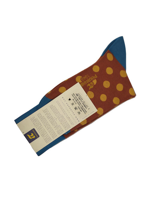 Pournara Men's Socks with Design Brown