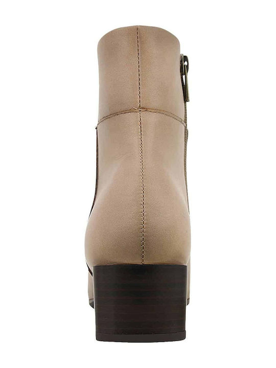 Women's Ankle Boots with Medium Heel Beige