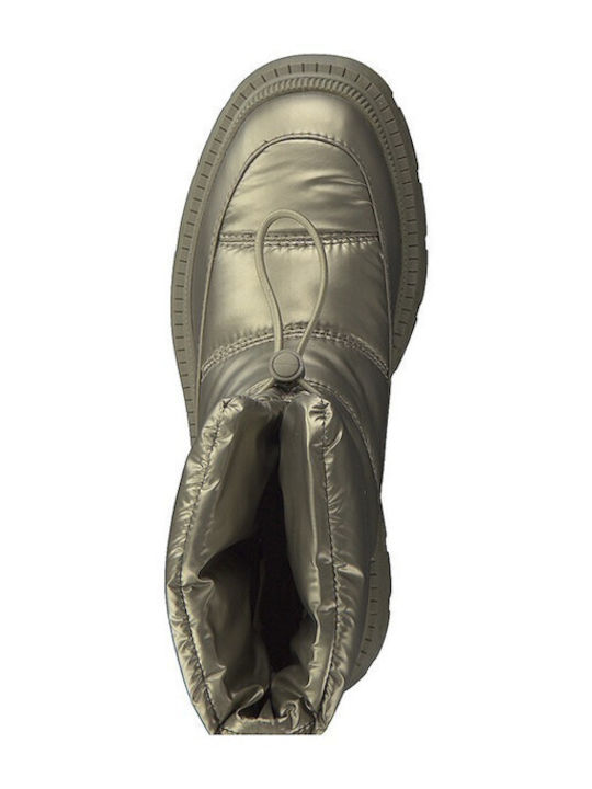 Damenstiefel mit mittlerem Absatz Gold