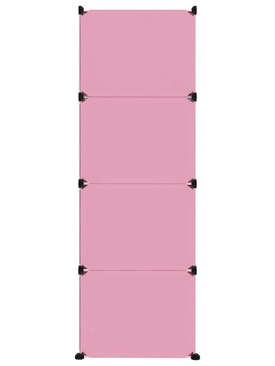 vidaXL Spielzeug Aufbewahrungssystem aus Kunststoff Rosa 110x46.5x144cm 12Stück