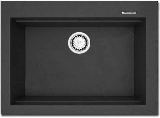 Pyramis Siros 1B 070201601 Drop-In Spüle aus Verbundgranulat B67xT51.5cm Graphite Carbon