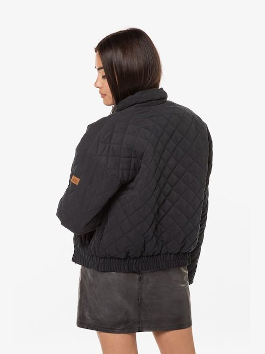 Roxy Path to Paradise Women's Short Bomber Jacket for Winter Black