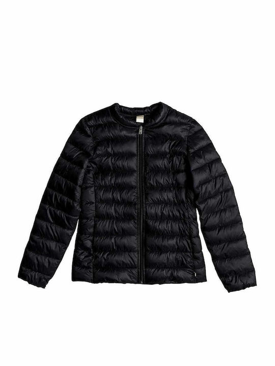 Endless Dreaming Women's Short Puffer Jacket for Winter Black