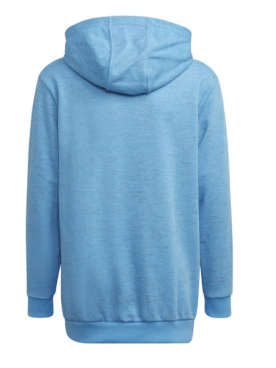 Adidas Kinder Sweatshirt mit Kapuze und Taschen Hellblau Future Icons Badge