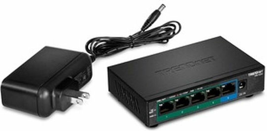 Trendnet TPE-TG52 Unmanaged L2 PoE+ Switch με 4 Θύρες Gigabit (1Gbps) Ethernet