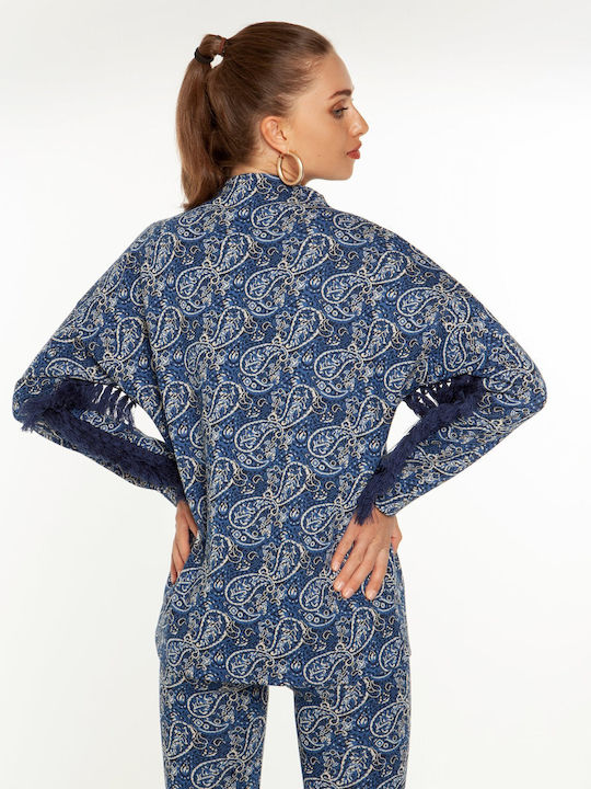 Toi&Moi Damen Bluse Langärmelig Blau