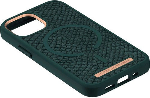 Njord Salmon Leather Back Cover Leather Green (iPhone 13 mini)