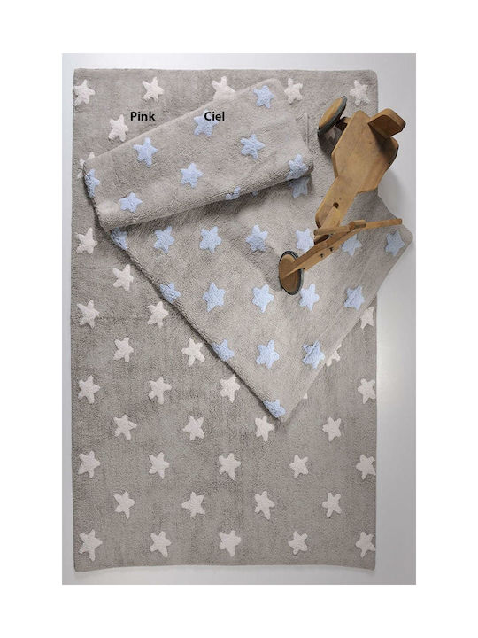Down Town Home Kids Cotton Rug Stars Stars 100x140cm Pink
