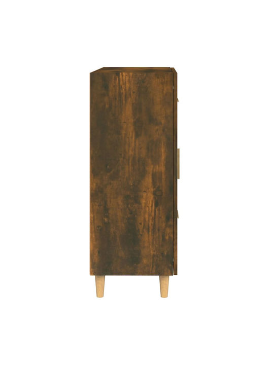 Wall Living Room Display Cabinet made of Particleboard with Glass Brown 69.5x34x90cm