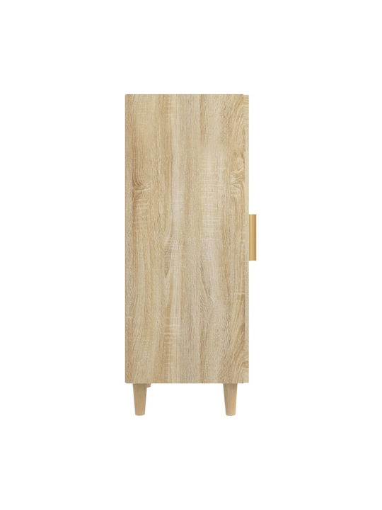 Wall Living Room Display Cabinet made of Particleboard with Glass Beige 34.5x34x90cm
