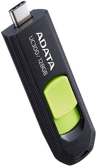 Adata UC300 128GB USB 3.2 Stick με σύνδεση USB-C Μαύρο