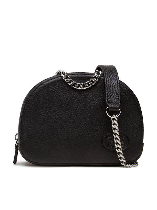 Croco Crew Leder Damentasche Umhängetasche Schwarz
