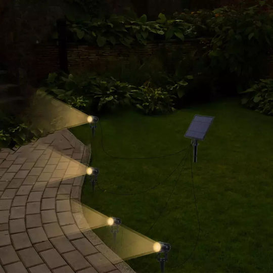 Set 4 Eingesteckte Solarleuchten Warmes Weiß 3000K mit Fotokontakt IP65 4cmx3cmcm