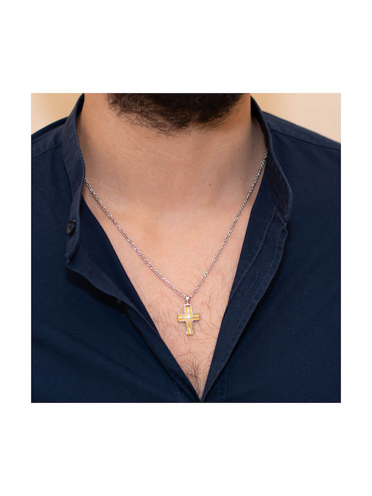 Herren Weißgold Kreuz 18K