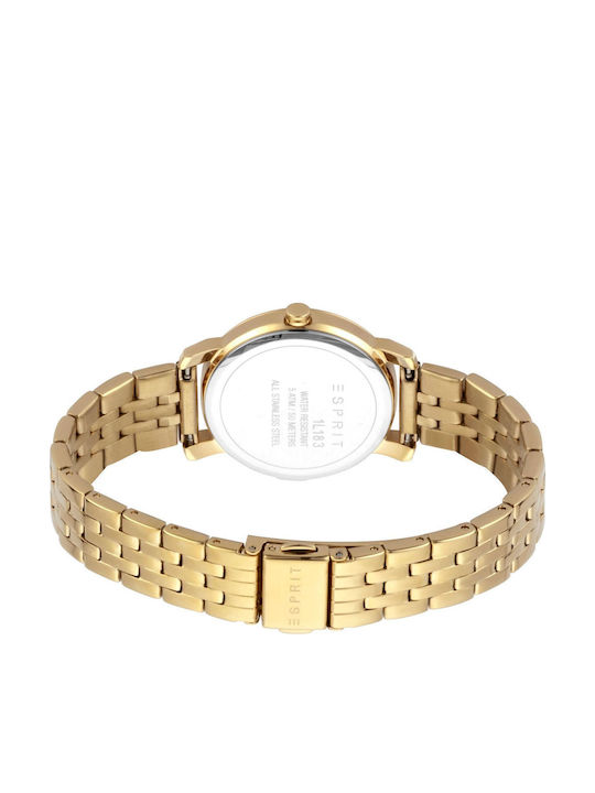 Esprit Γυναικείο Ρολόι 32mm Μπαταρίας με Χρυσό Μεταλλικό Μπρασελέ
