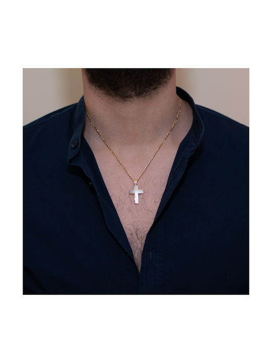 Val'oro Men's White Gold Cross 14K