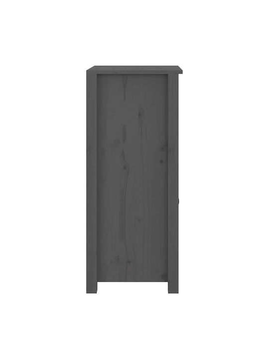 Living Room Display Cabinet Made of Solid Wood Grey 40x35x80cm