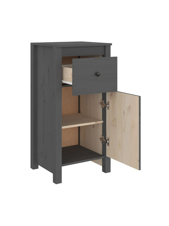 Living Room Display Cabinet Made of Solid Wood Grey 40x35x80cm