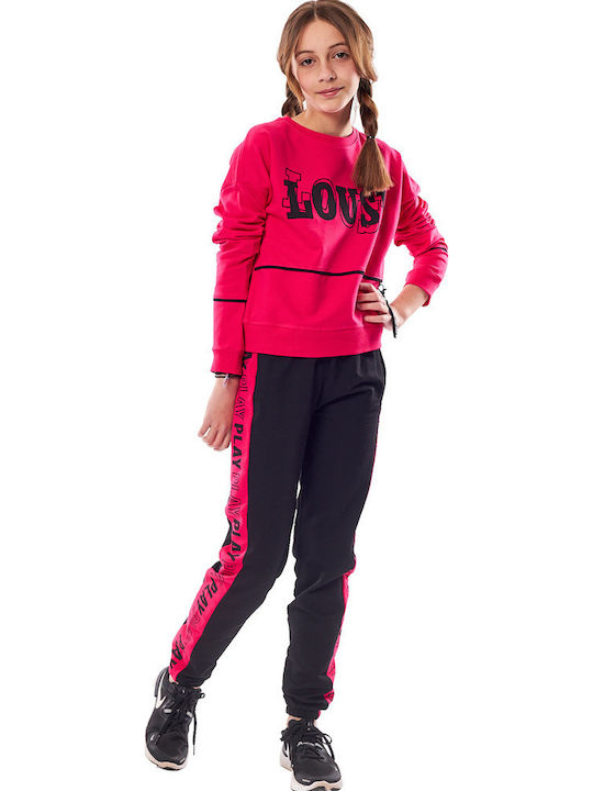 Kids Sweatpants Set Fuchsia 2pcs