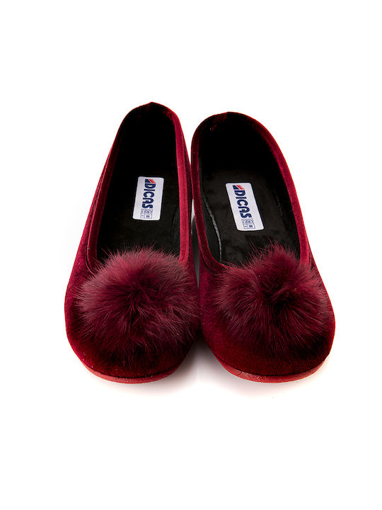 Dicas Closed-Back Women's Slippers In Burgundy Colour