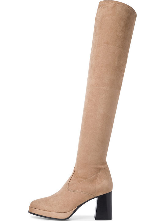 Tamaris Suede Women's Boots Over the Knee Pepper
