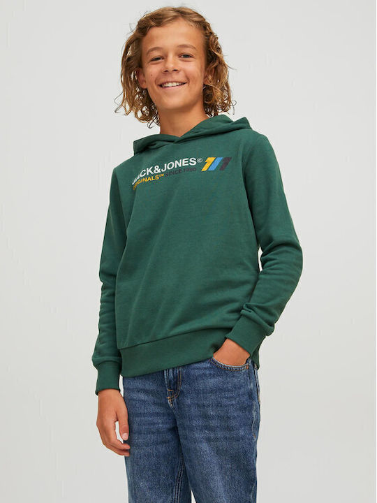 Jack & Jones Kinder-Sweatshirt mit Kapuze und Taschen Grün