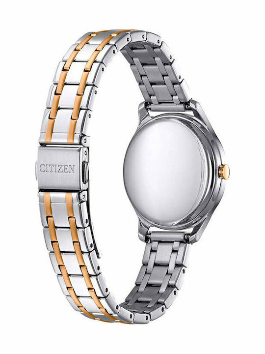 Citizen Eco-Drive Elegant Collection Γυναικείο Ρολόι 30mm Μπαταρίας με Ασημί Μεταλλικό Μπρασελέ