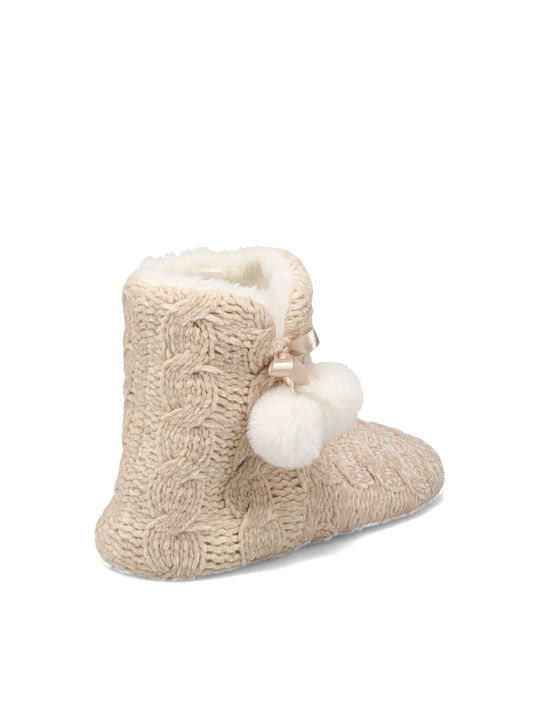 Geschlossene Damen Hausschuhe in Beige Farbe TW007-L47