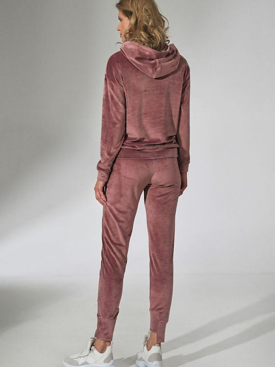 Figl Damen-Sweatpants Jogger Rosa Samt