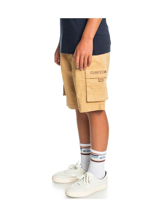 Kinder-Shorts/Bermudas Stoff Cargo To Surf Beige