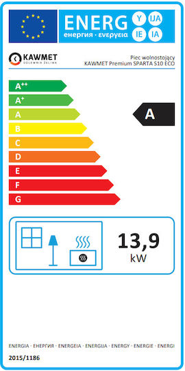 Kawmet Premium Sparta S10 Eco Fontă Soba pe lemne 13.9kW Negru