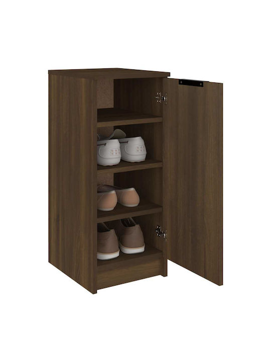 Wooden Shoe Organizer with 4 Shelves Coffee 30x35x70cm